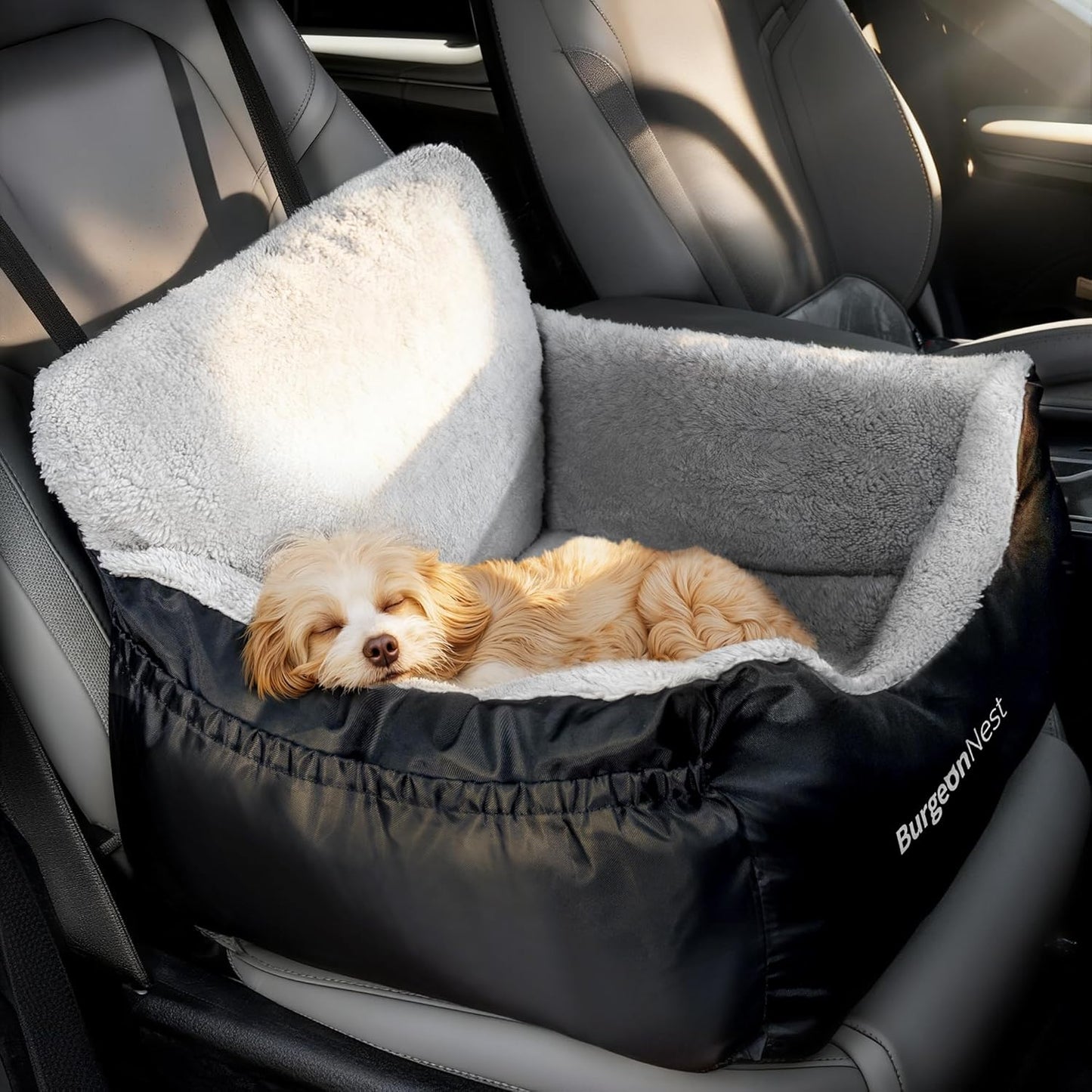 Premium Dog Car Seat for Small Pets up to 25 lbs, Black