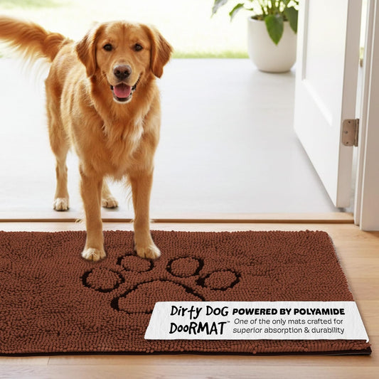 Dog Gone Smart Dirty Dog Doormat - Fast-Drying Absorbent Microfiber Rug with Super Gripper Backing, 35 x 26 in, Machine Washable for Muddy Paws