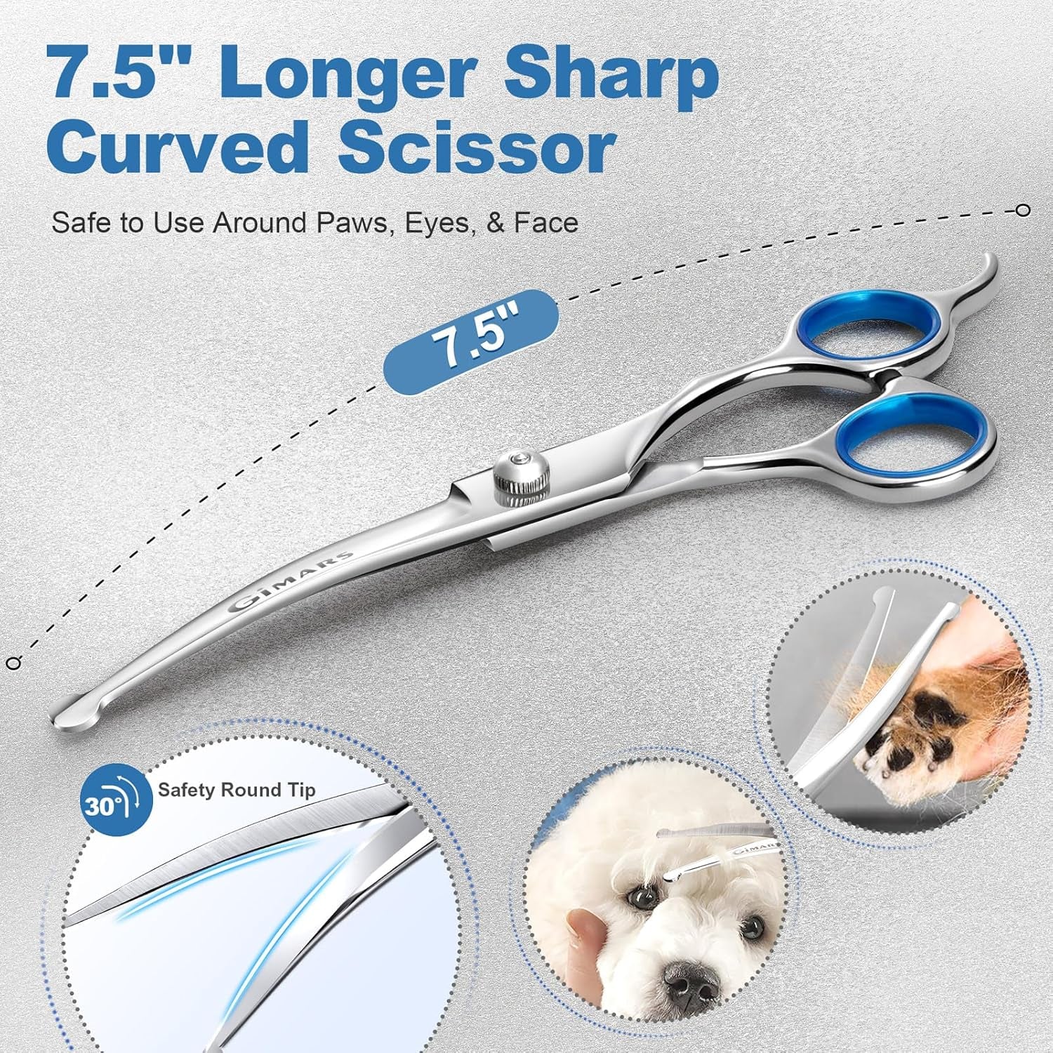 Professional 6-in-1 Titanium Coated Stainless Steel Dog Grooming Scissors with Safety Round Tip - Heavy Duty Grooming Tool for Dogs, Cats, and Other Pets