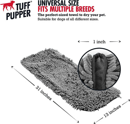 Ultra Absorbent Microfiber Dog Towel - Extra Large 35x15 Size with Comfortable Hand Pockets, Ideal for Indoor and Outdoor Use, Durable and Machine Washable