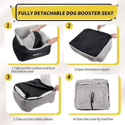 Premium Dog Car Seat for Small Pets up to 25 lbs, Black