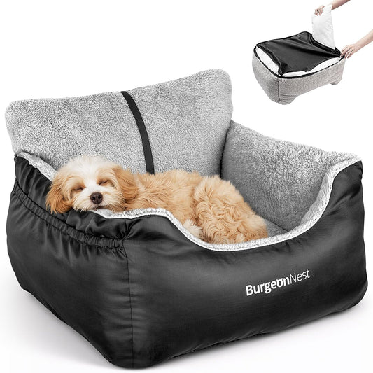 Premium Dog Car Seat for Small Pets up to 25 lbs, Black